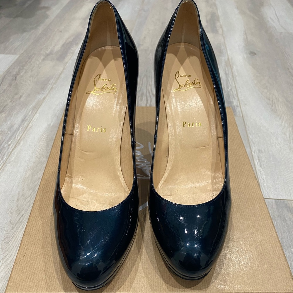 Christian Louboutin electric blue patent pump